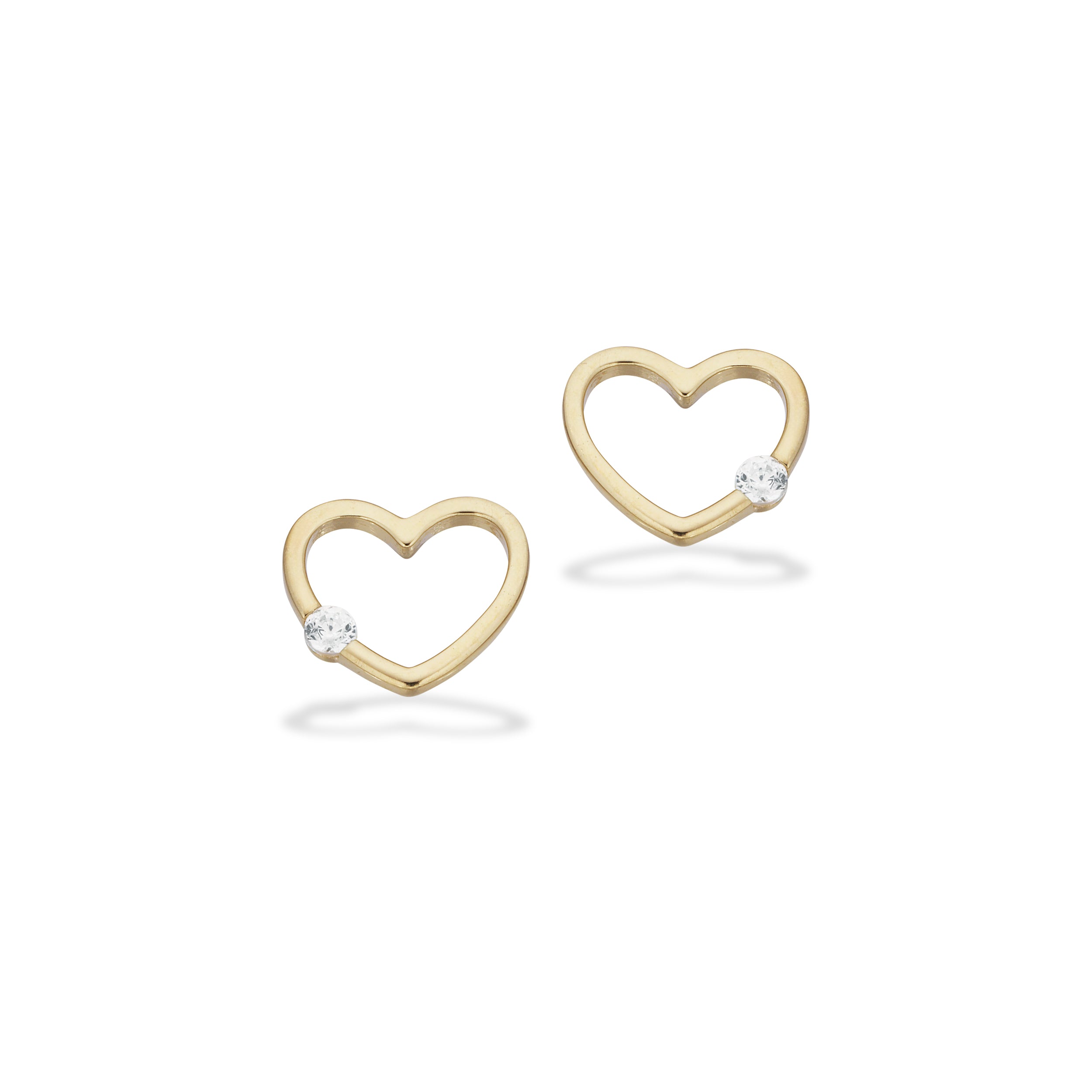 Øreringe hjerte 8 kt.
