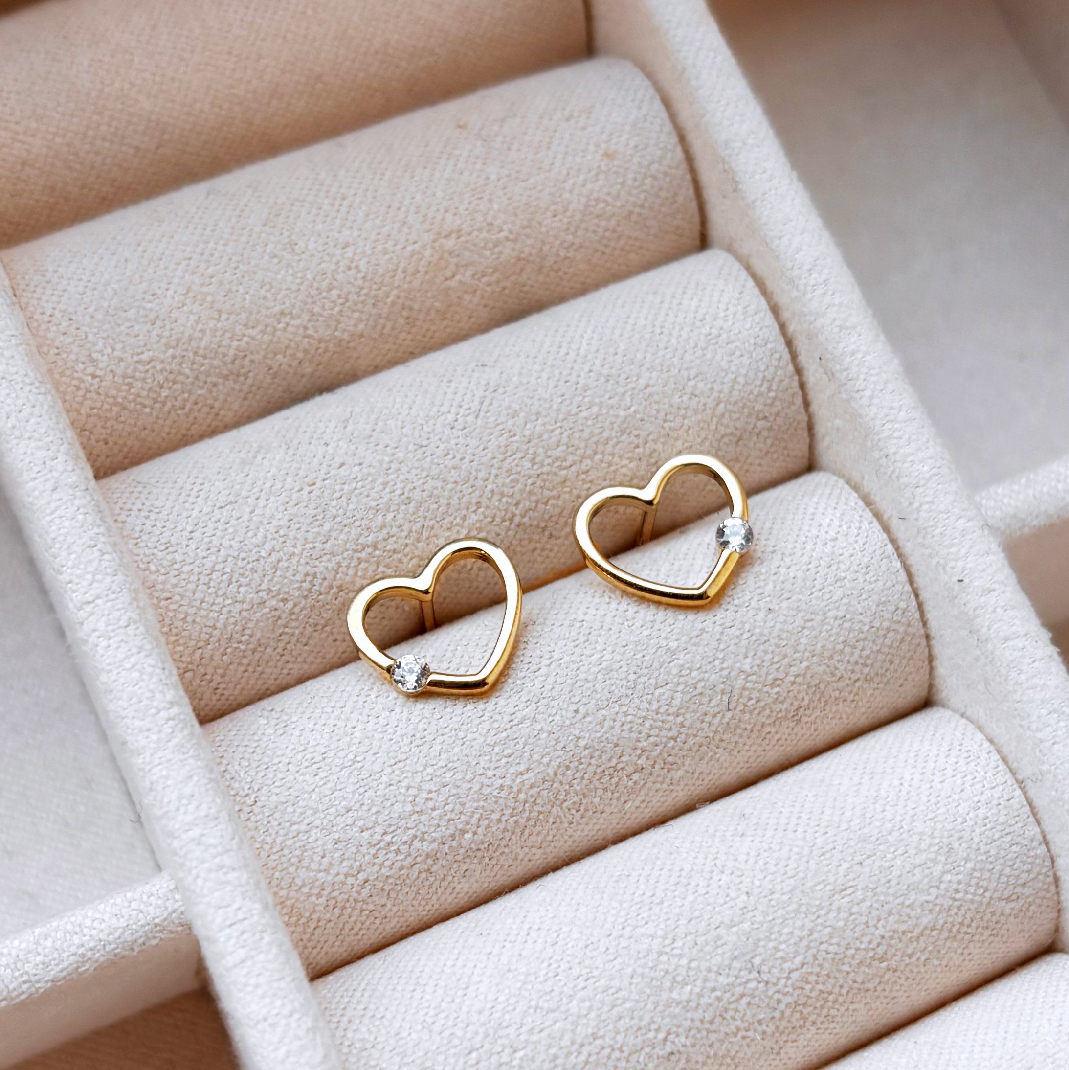 Øreringe hjerte 8 kt.