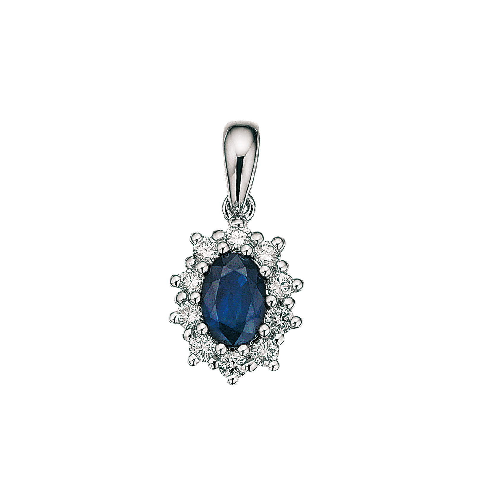 14 kt.Roset vedhæng m/Safir+0.23 ct. W-Si