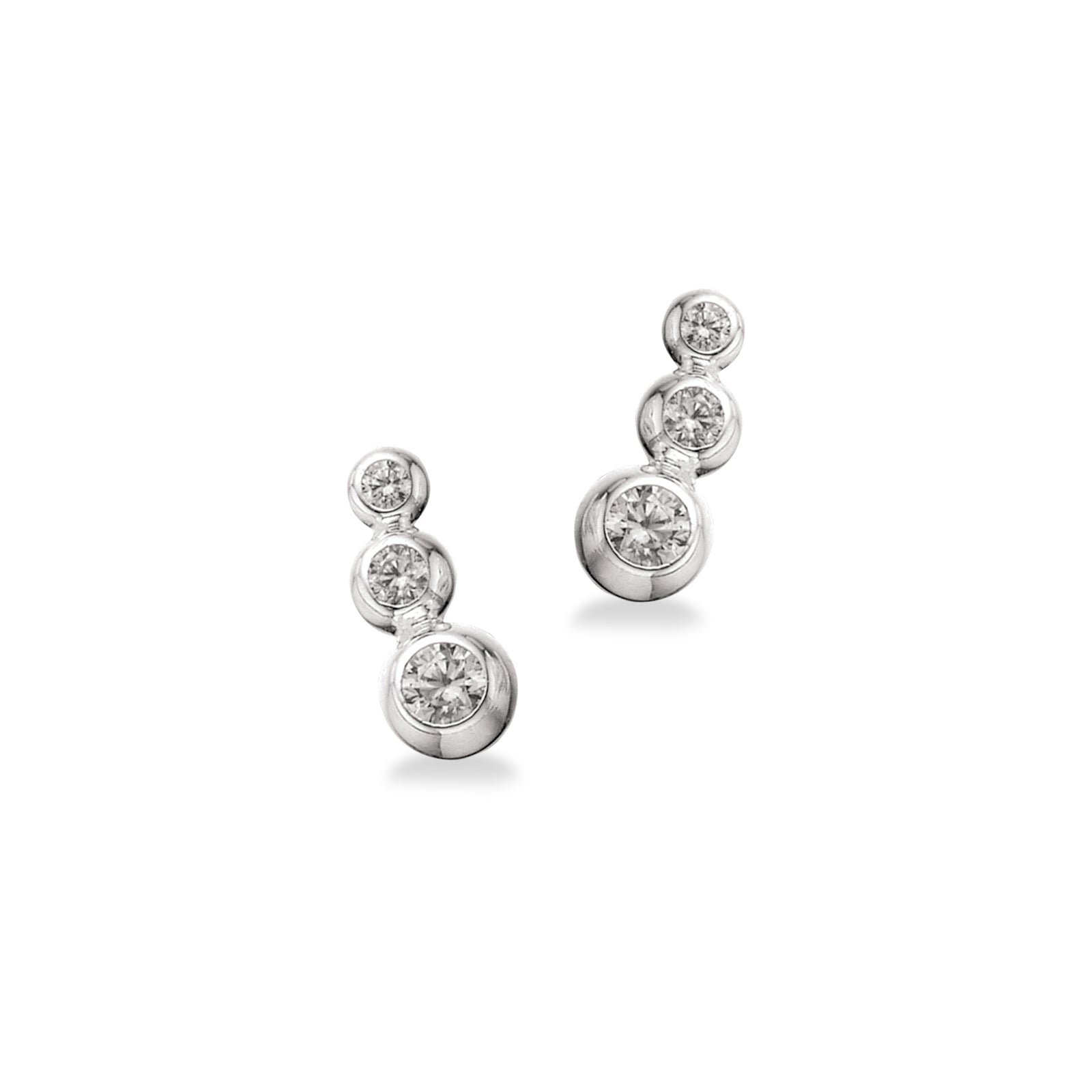 Øreringe kugler cubic zir.  sølv