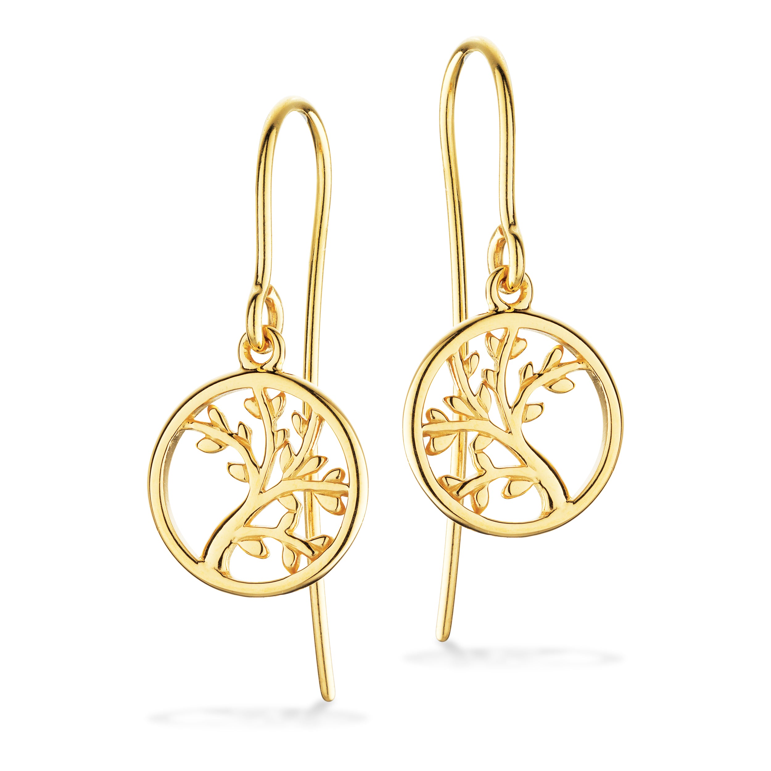 Forgyldt ørebøjler m/livets træ