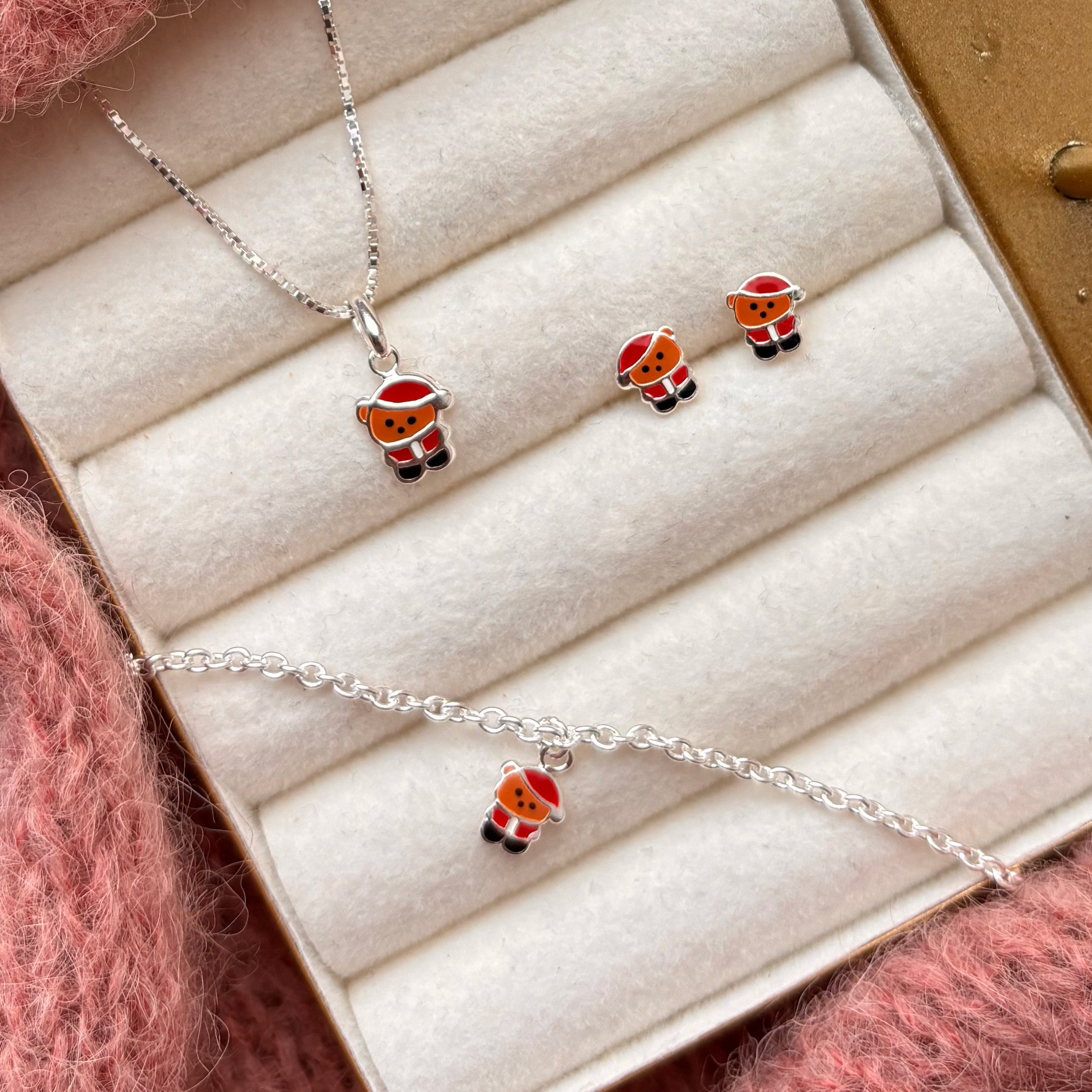 Sølv ørestikker Girls Julebamser