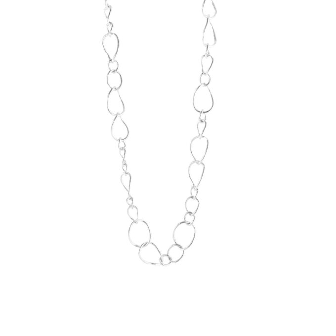 Sølvhalskæde med blanke tvistede led