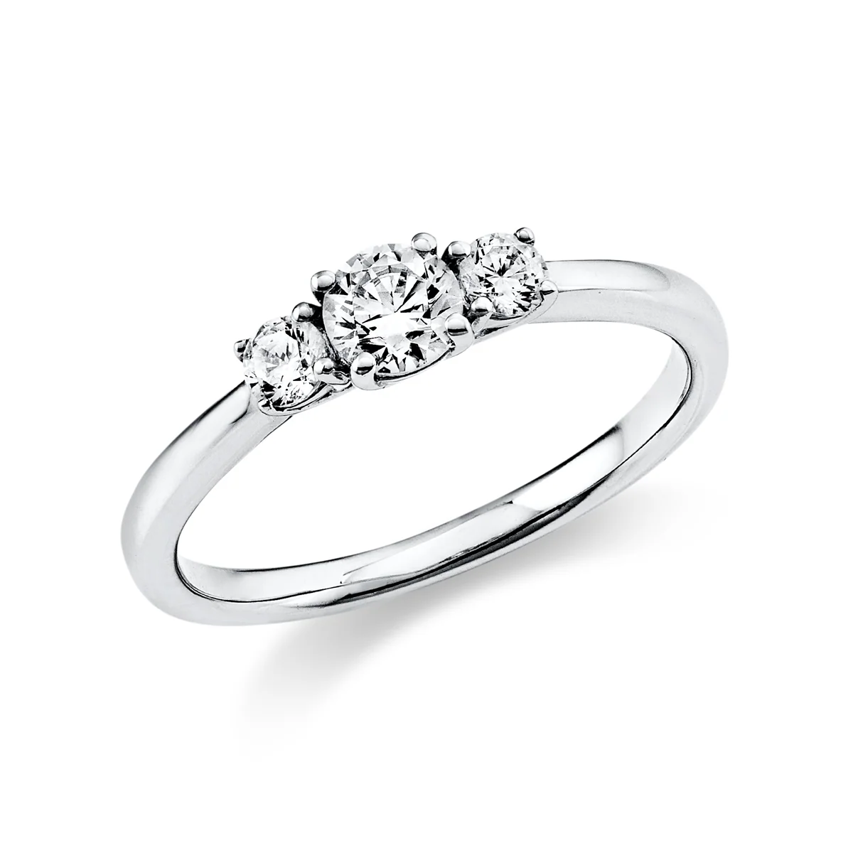 18 kt. hvidgulds trestensring 1x0,20+2x0,06 ct. G-Si