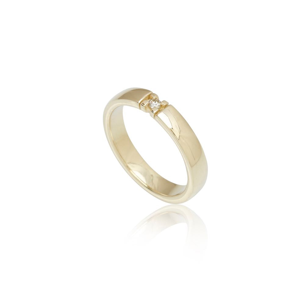 14 kt.rødg. all.ring m/1x0,05 ct. W-si Allianz