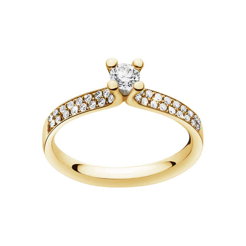 18 kt. magic Solitairering pavé 0,33ct. 1513D GG