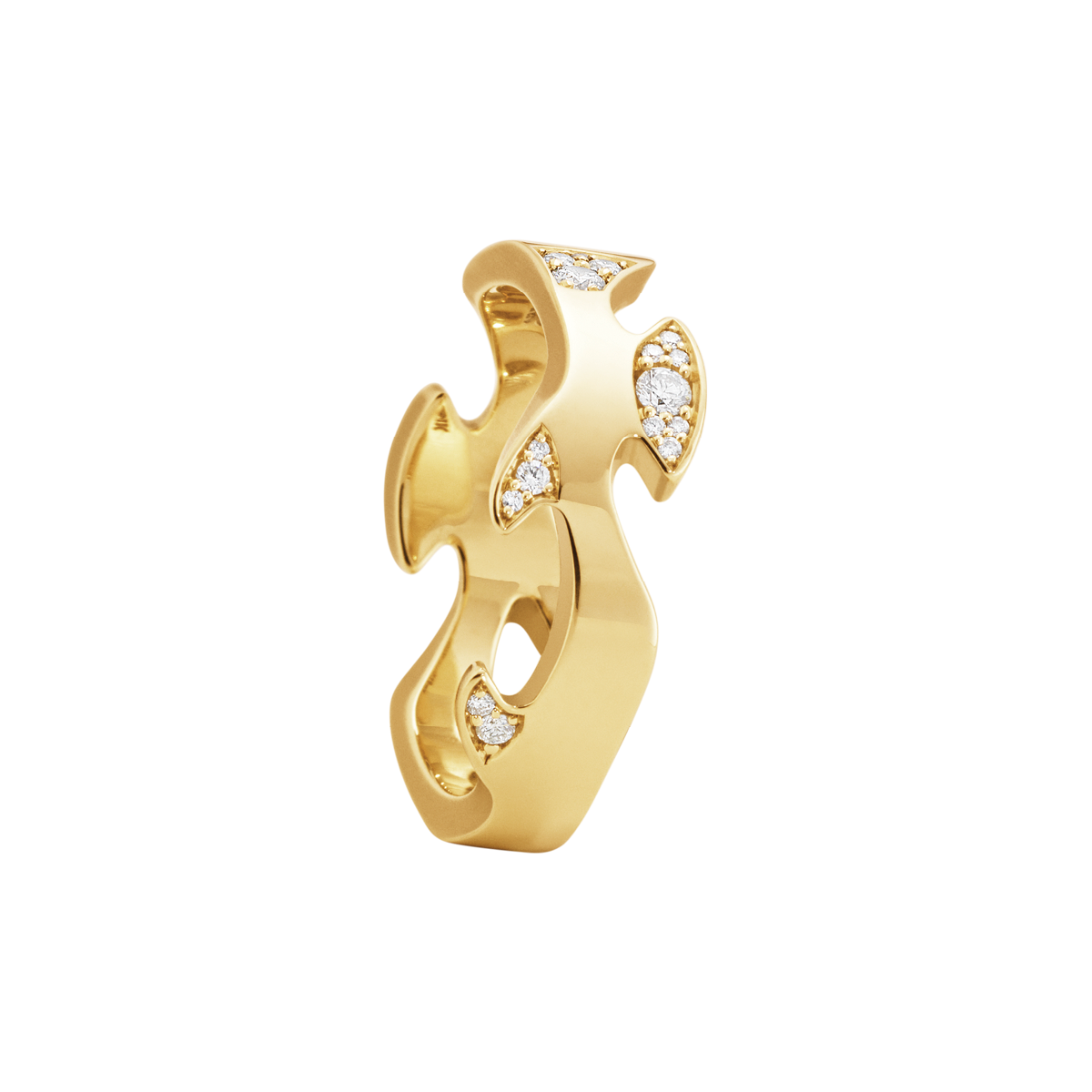 Fusion Cloud Centre Ring 0,11 ct. YG 18 kt