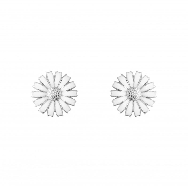 Daisy ørestikker hvid emalje 11 mm.