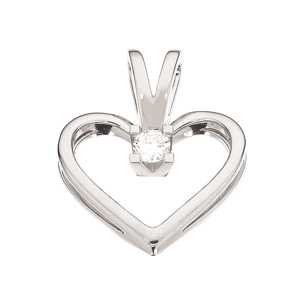14 kt. Kleopatra hjerte 0,05ct W.si hvidg