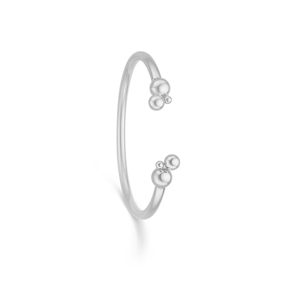 Sølv Armring hul m/3 kugler