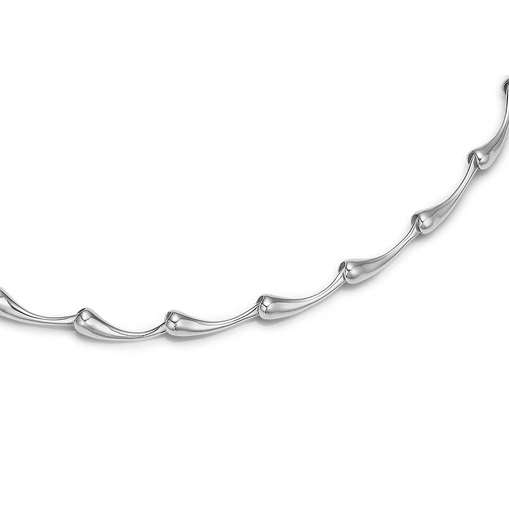 Sølvarmbånd dråbeformede led 20 mm.