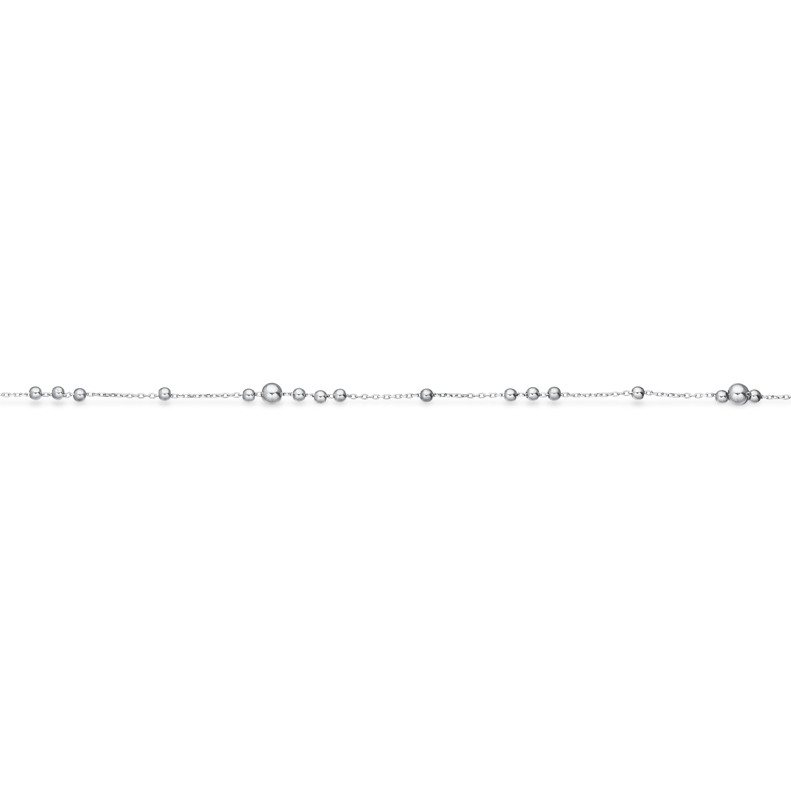 Sølv armbånd m/kugler 17+2 cm