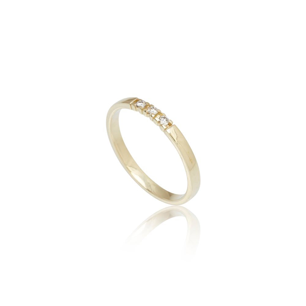 14 kt.rødg. all.ring m/3x0,02 ct. W-si Allianz