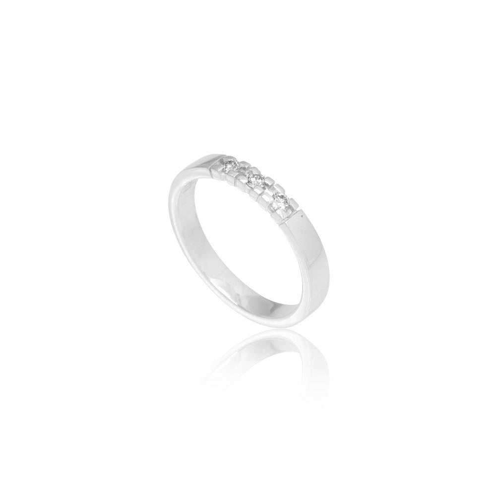 14 kt. hvidguld alliance ring 3x0,03ct. W.SI Allianz