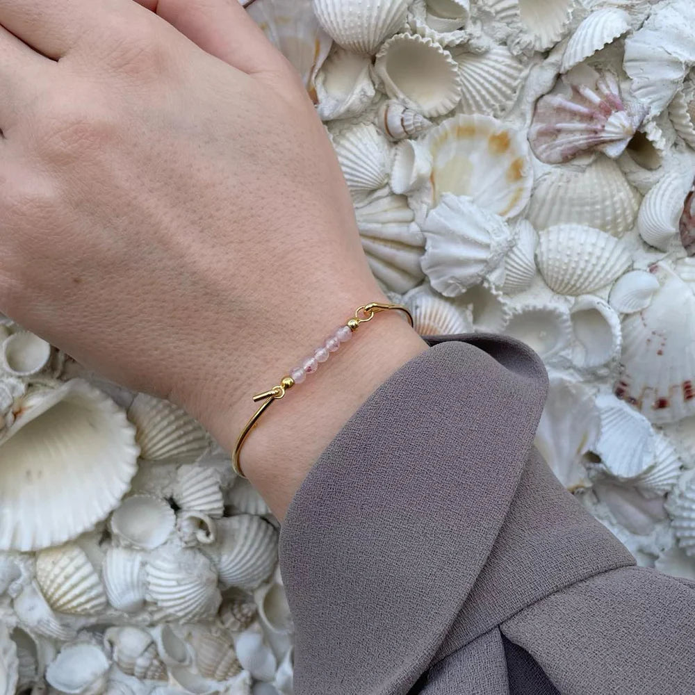 Strawberry quartz top forgyldt til armring