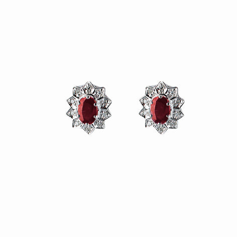 14kt hv.ørestik diam.20x0,004ct m/Rubin W.SI*