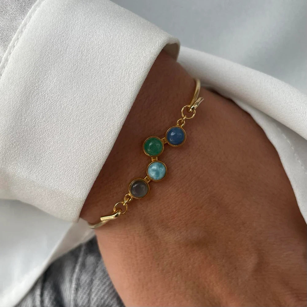 HORIZON top m/blå mix forgyldt til armring