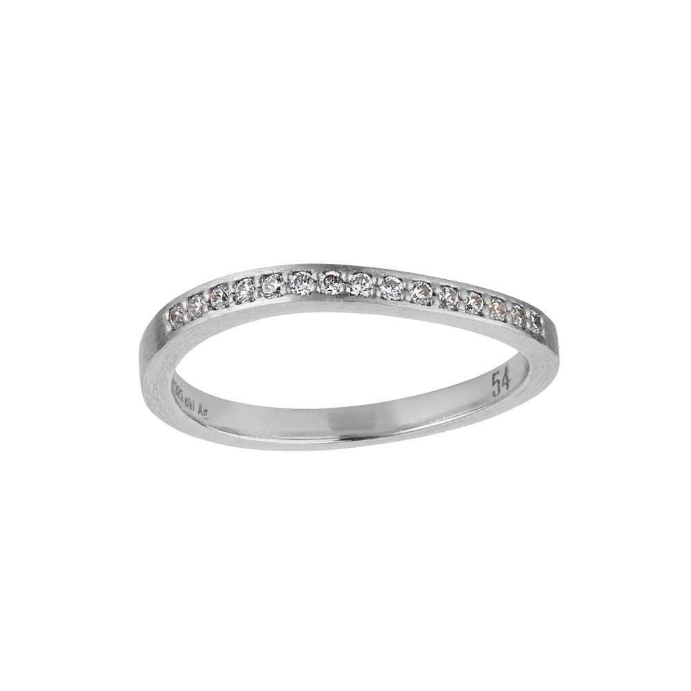 Sølvring Ocean Flow Band Sparkle