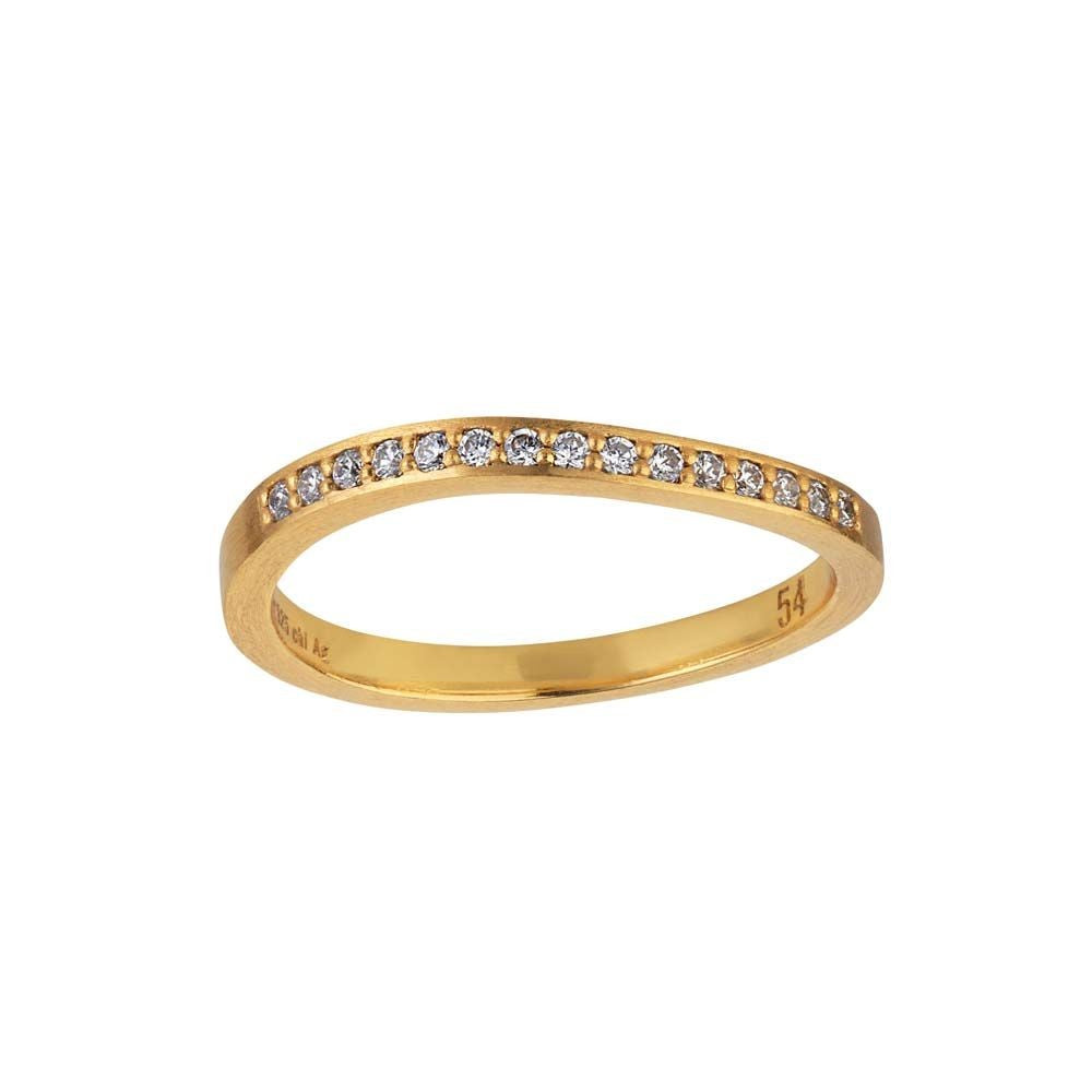 Sølvforgyldt ring Ocean Flow Band Sparkle