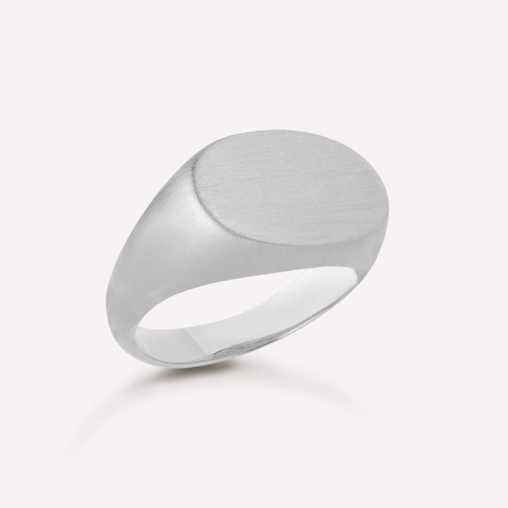 Sølv ring signet oval***