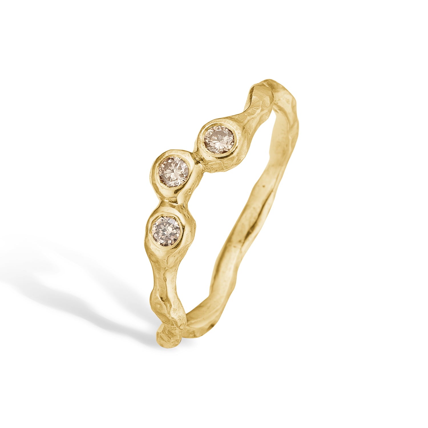 14 kt. ring Zenith triple brill 0,15 ct