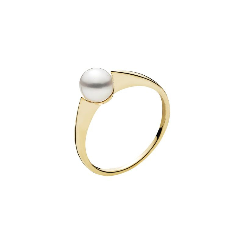 14 kt. Ring m/Kulturperle 6-6½ mm.
