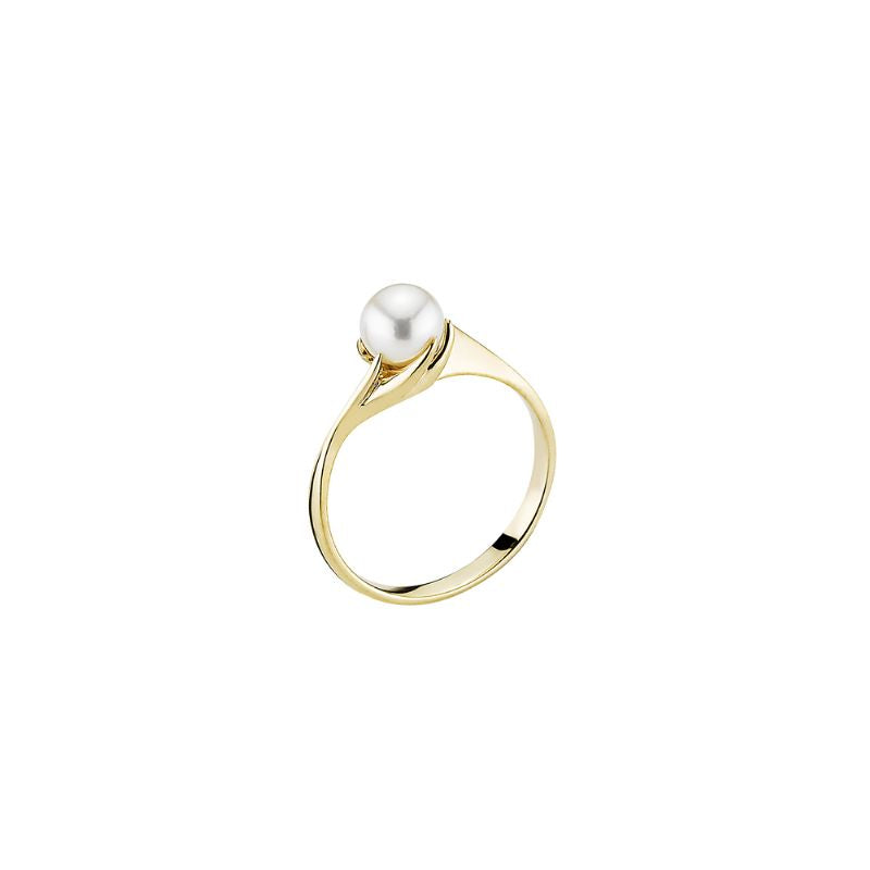 14 kt. ring m/kulturperle 5½-6 mm.