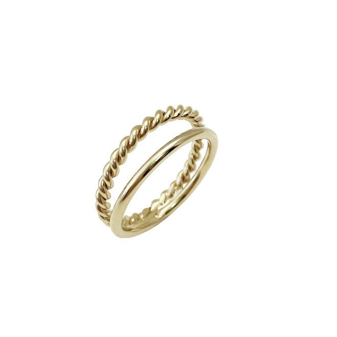 Sølvforgyldt ring flettet