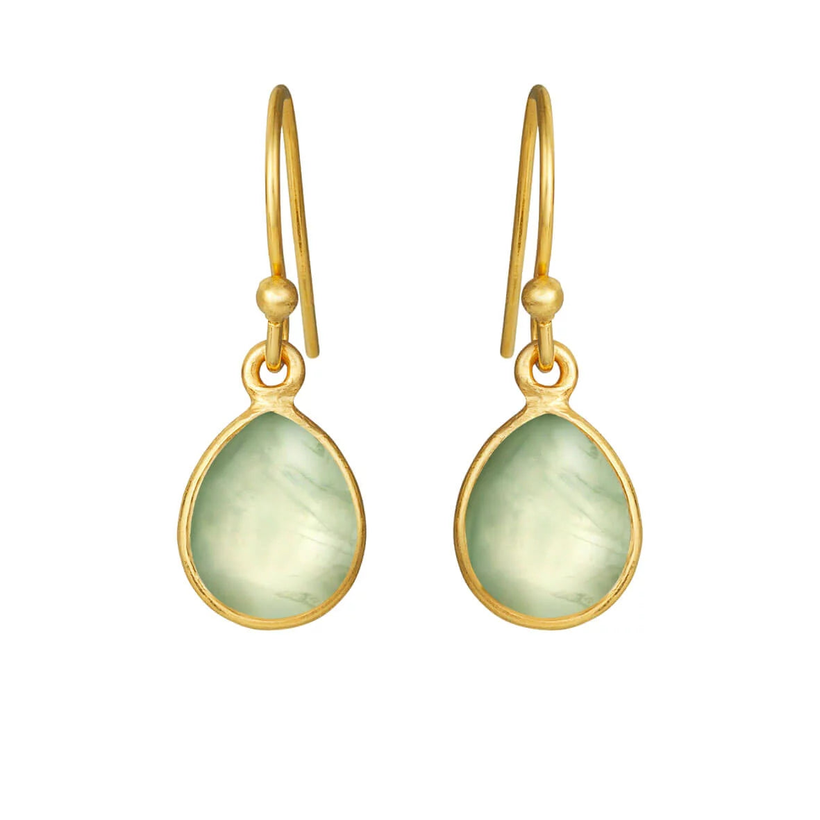 Forgyldt sølvørebøjle m/phrenit