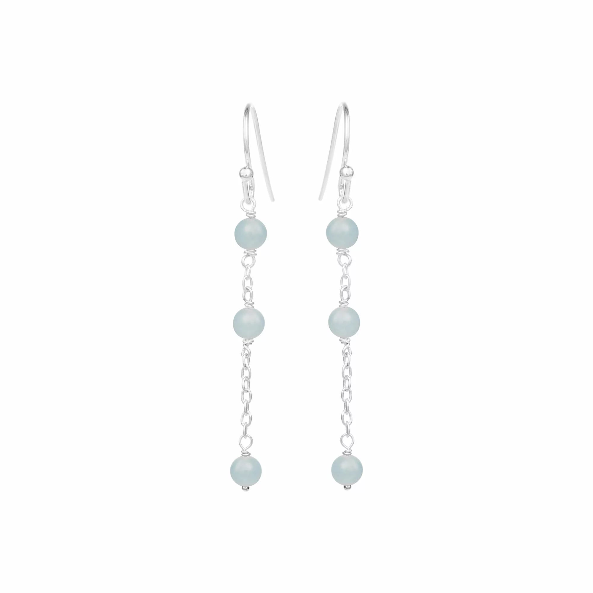 Sølv ørebøjler m/akvamarin