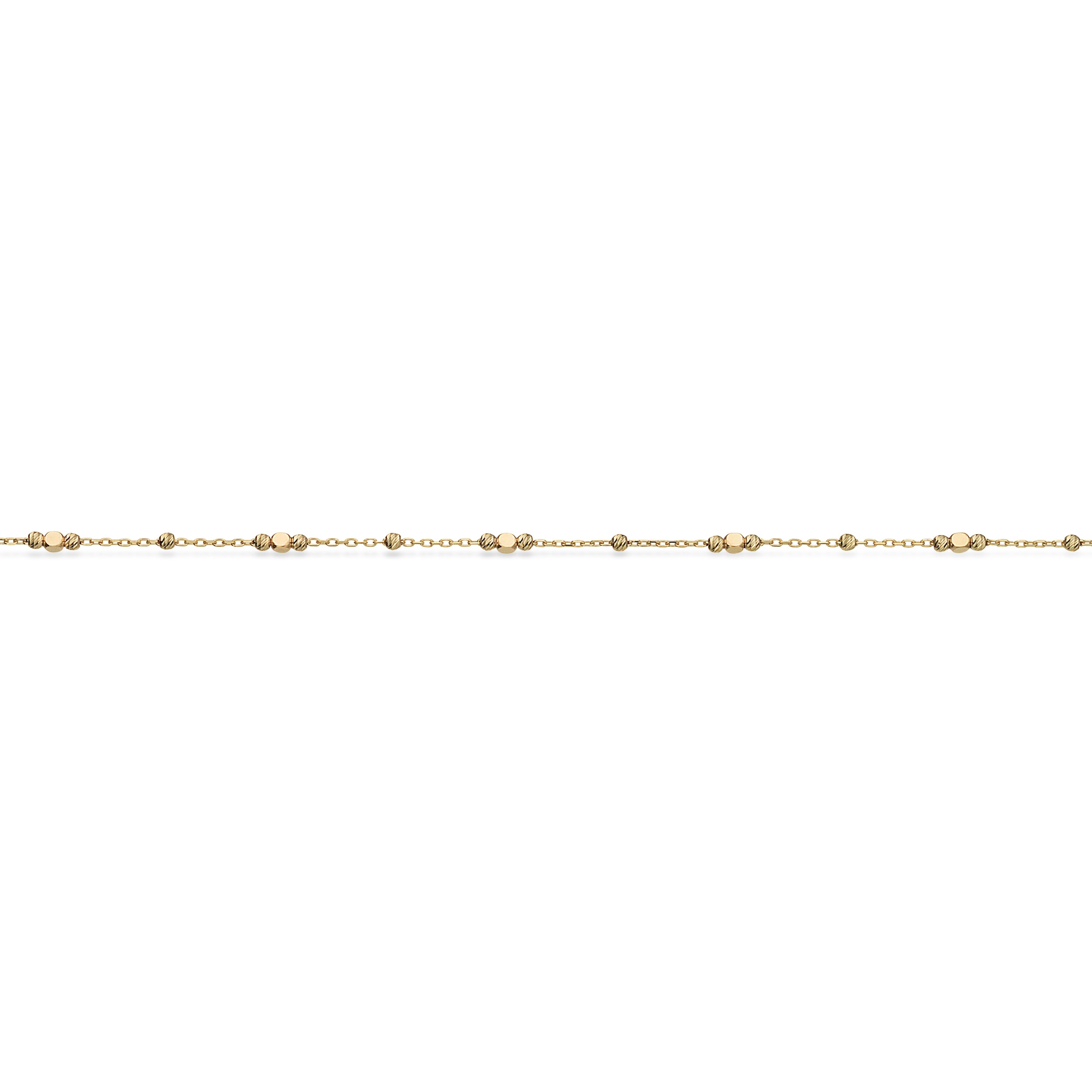 8 kt. facetterede ankelkæde 23+3 cm.