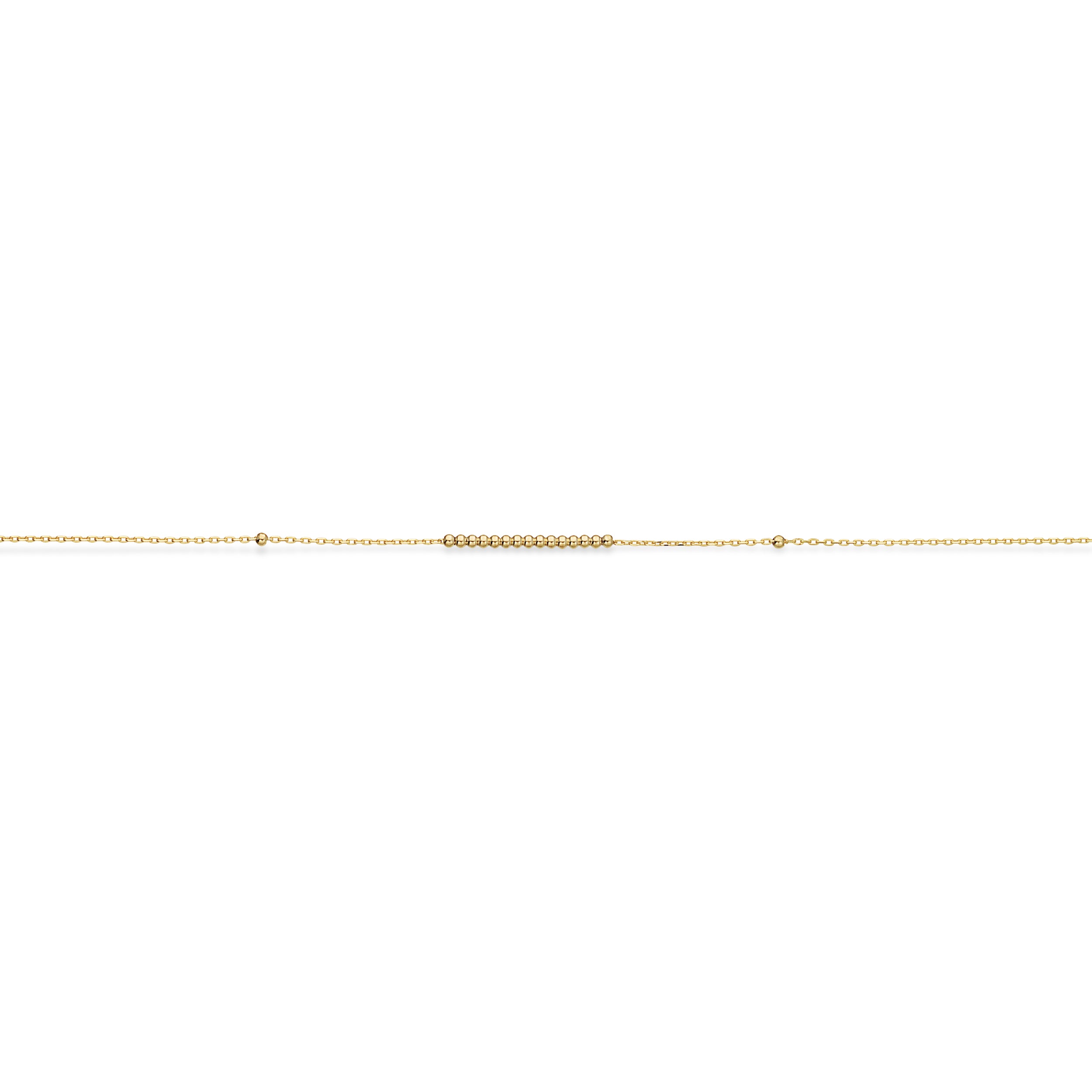 8 kt. ankelkæde m/kugler 23+3 cm