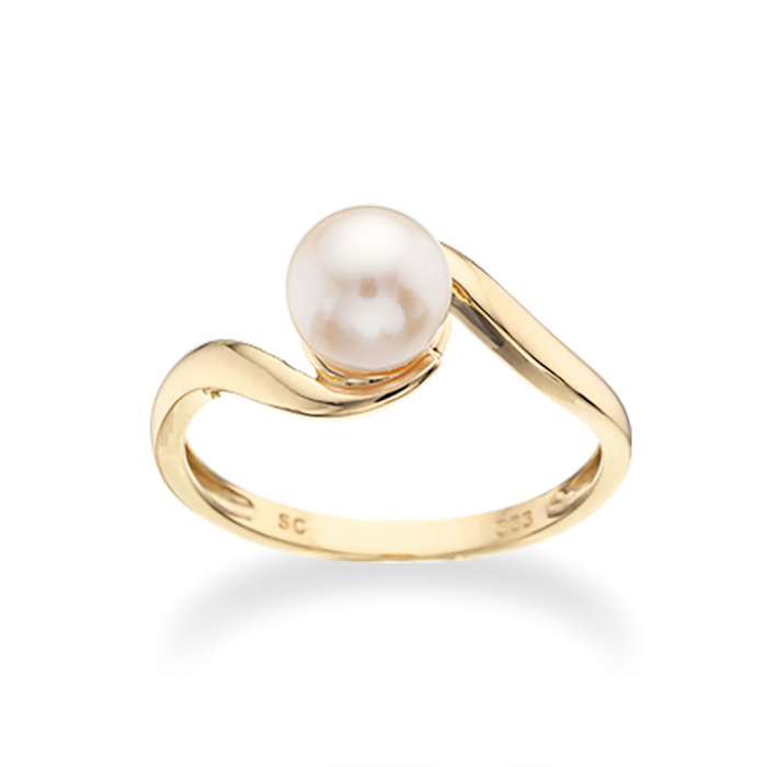 8 kt. ring med ferskvandsperle