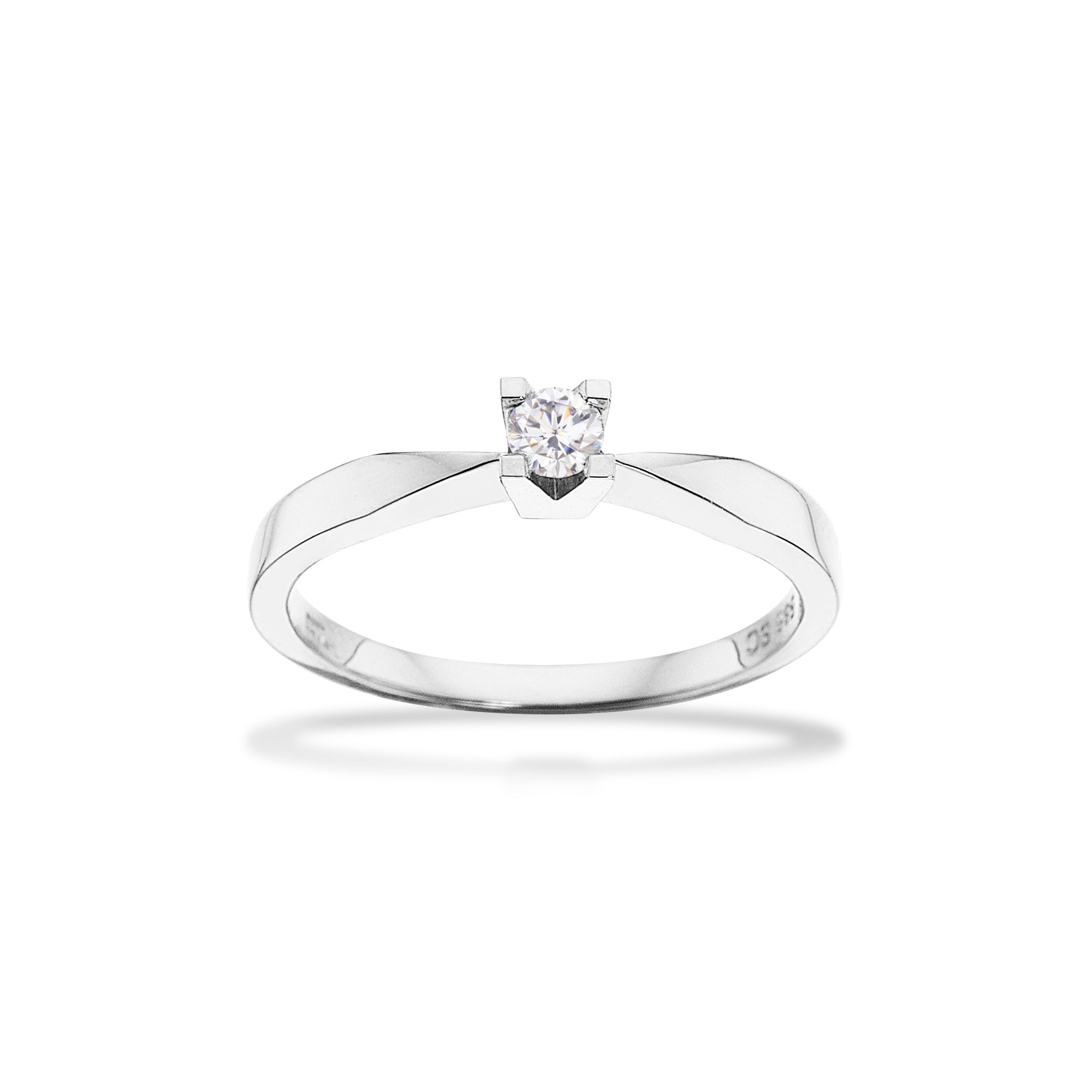 Kleopatra ring 14kt hvg. 0,10 ct. W-Si