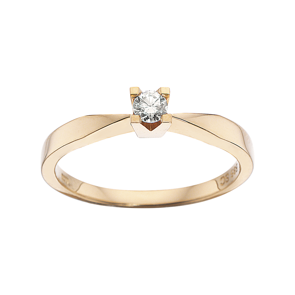 Kleopatra ring 0,10 H-W/SI 14 kt