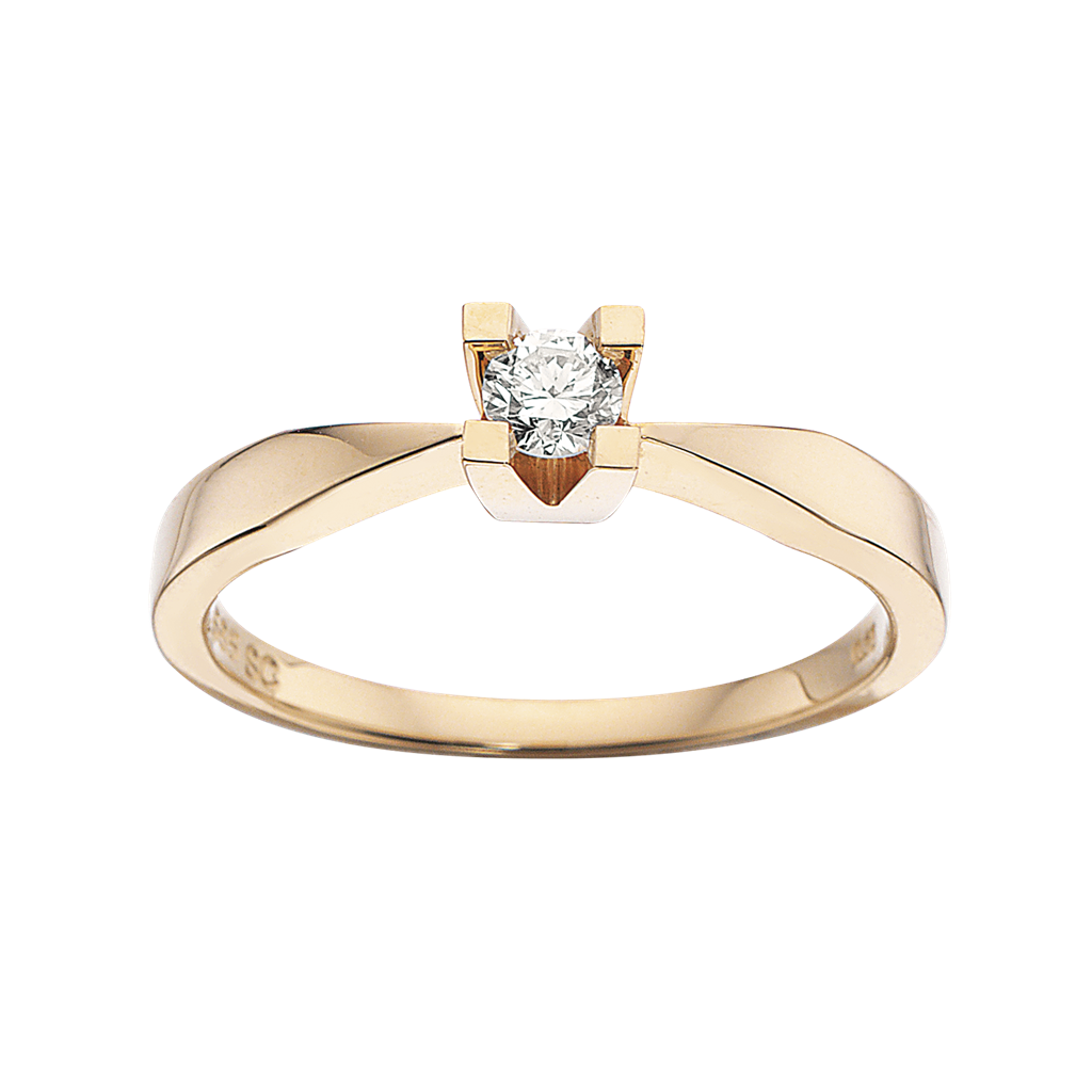 Kleopatra ring 0,15 H-W/SI 14 kt Rødg