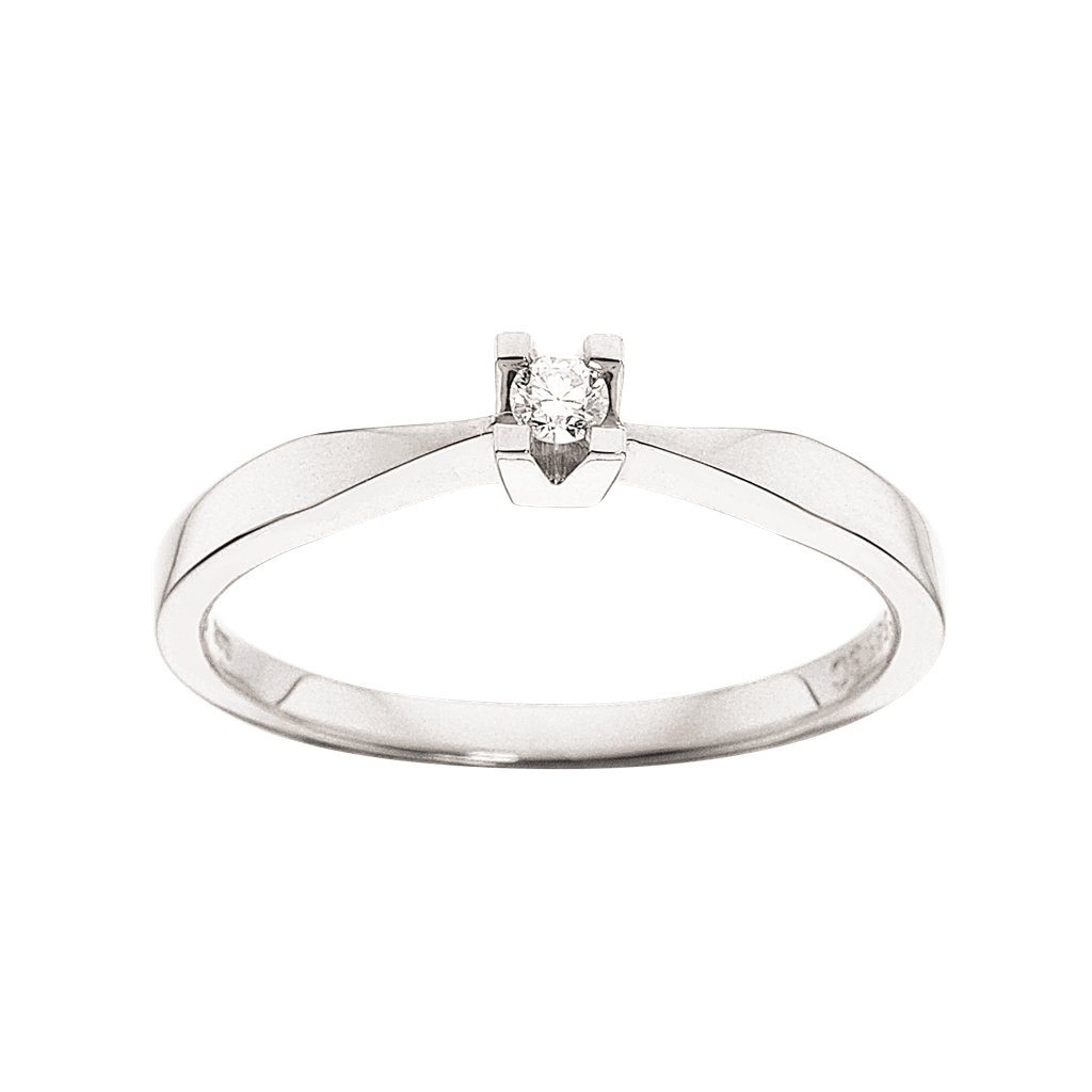 Kleopatra ring 0,05 H-W/SI 14 kt hvidg