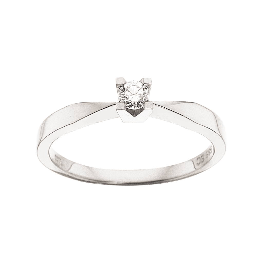 Kleopatra ring 0,10 H-W/SI 14 kt hvidg