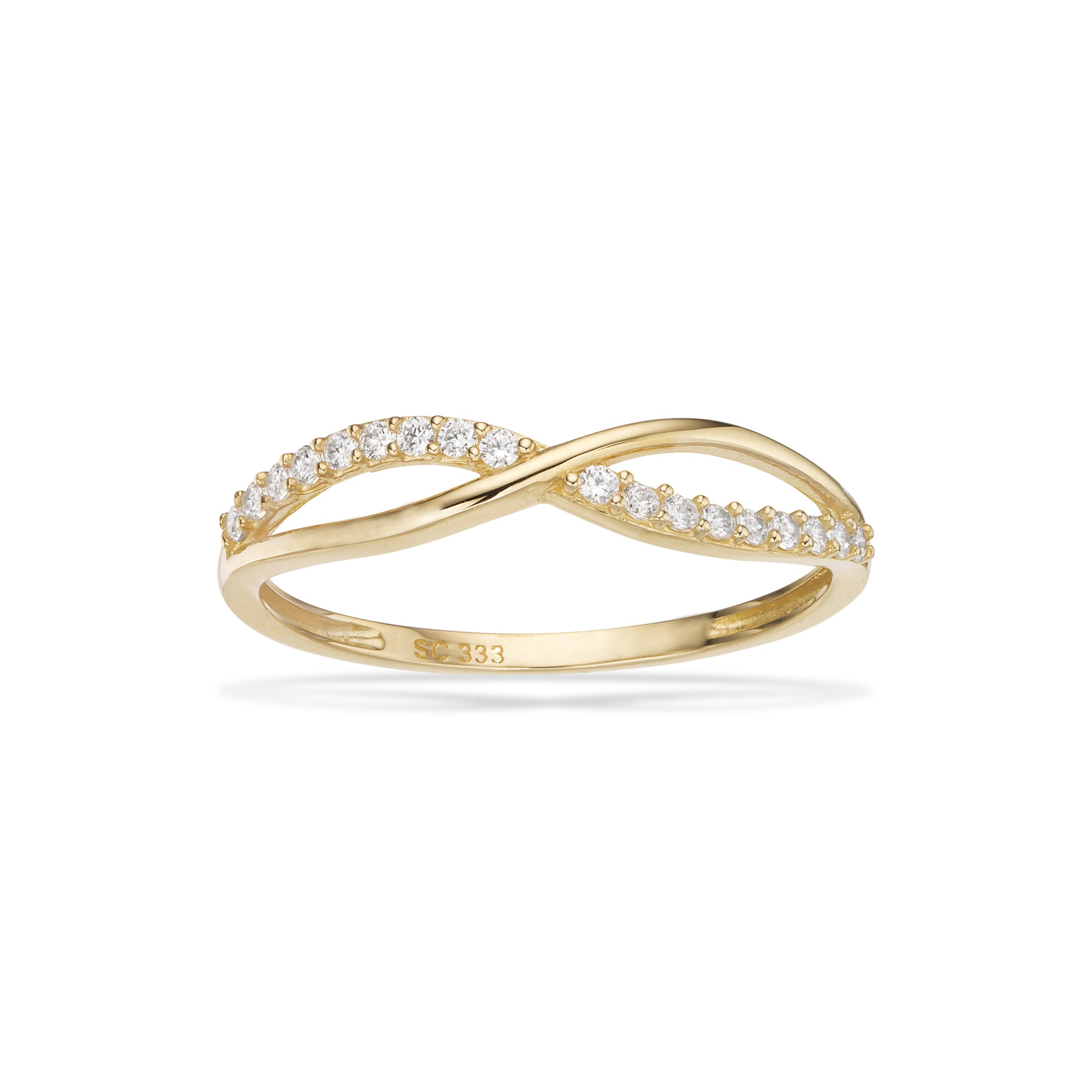 Ring 8 kt. m/cubic zirk.