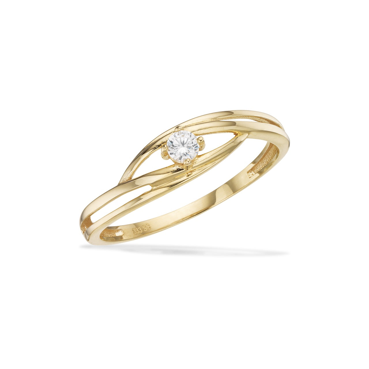 Ring 8 kt. m/cubic zirk.