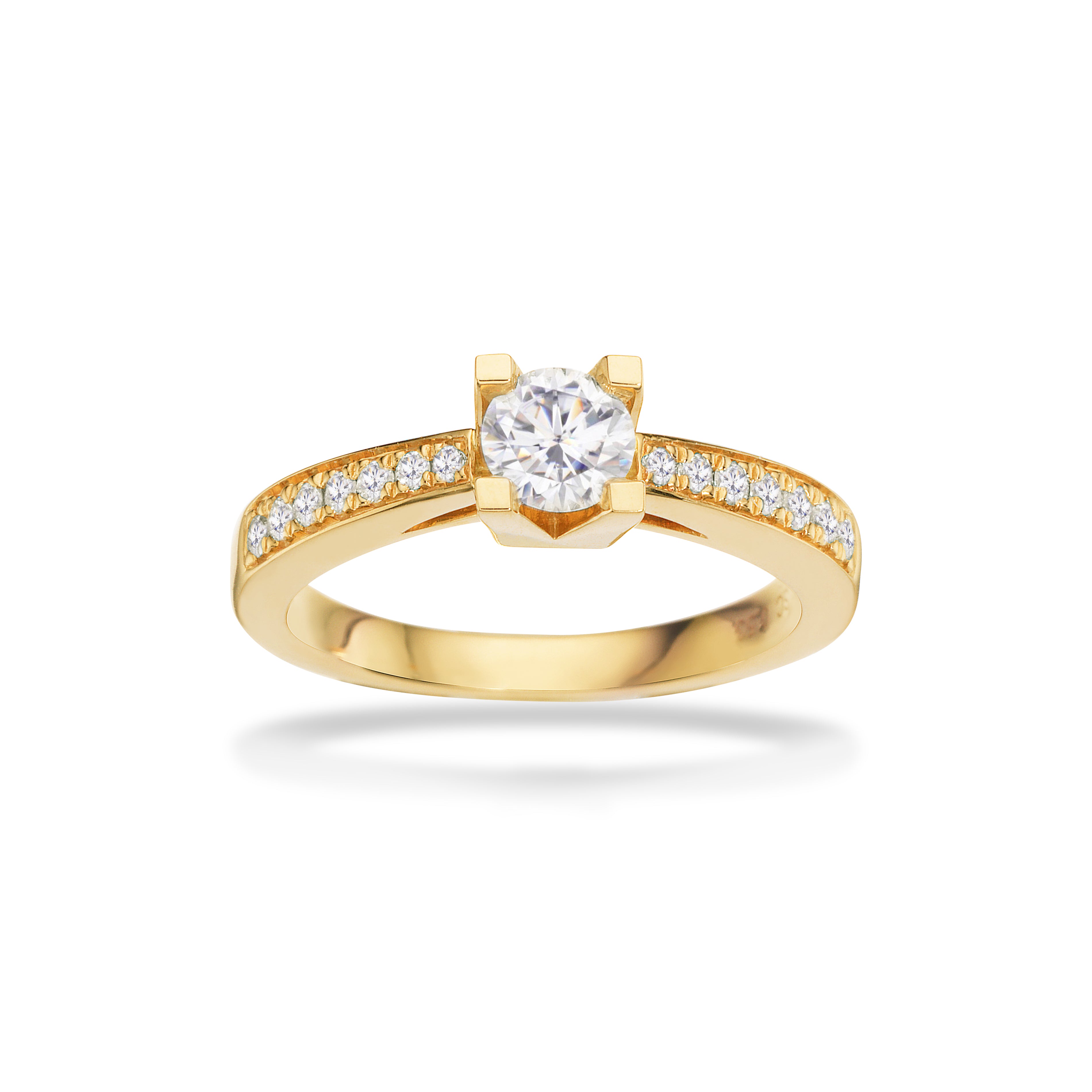 Kleopatra Queen ring 0,53 H-W/SI 14 kt rødg.