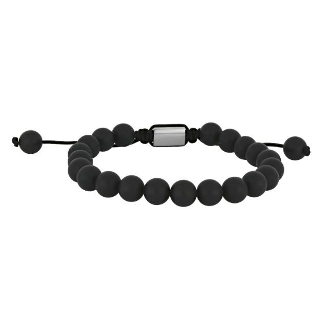 SON stenarmbånd sort agat 8 mm.