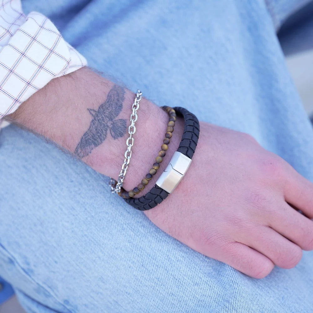 SON armbånd sort kalveskind 12 mm.