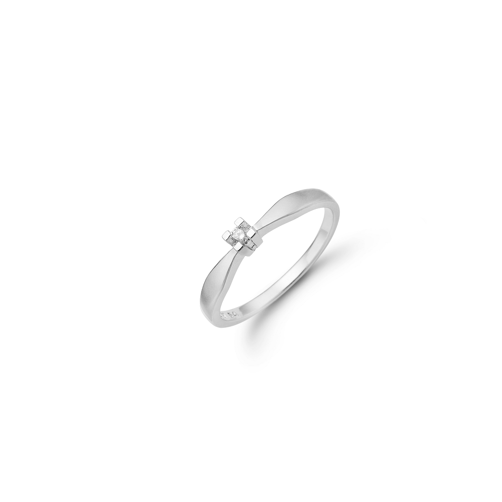 8 kt. Eternity hvidg. ring 4 greb 0,03 ct. W/PI