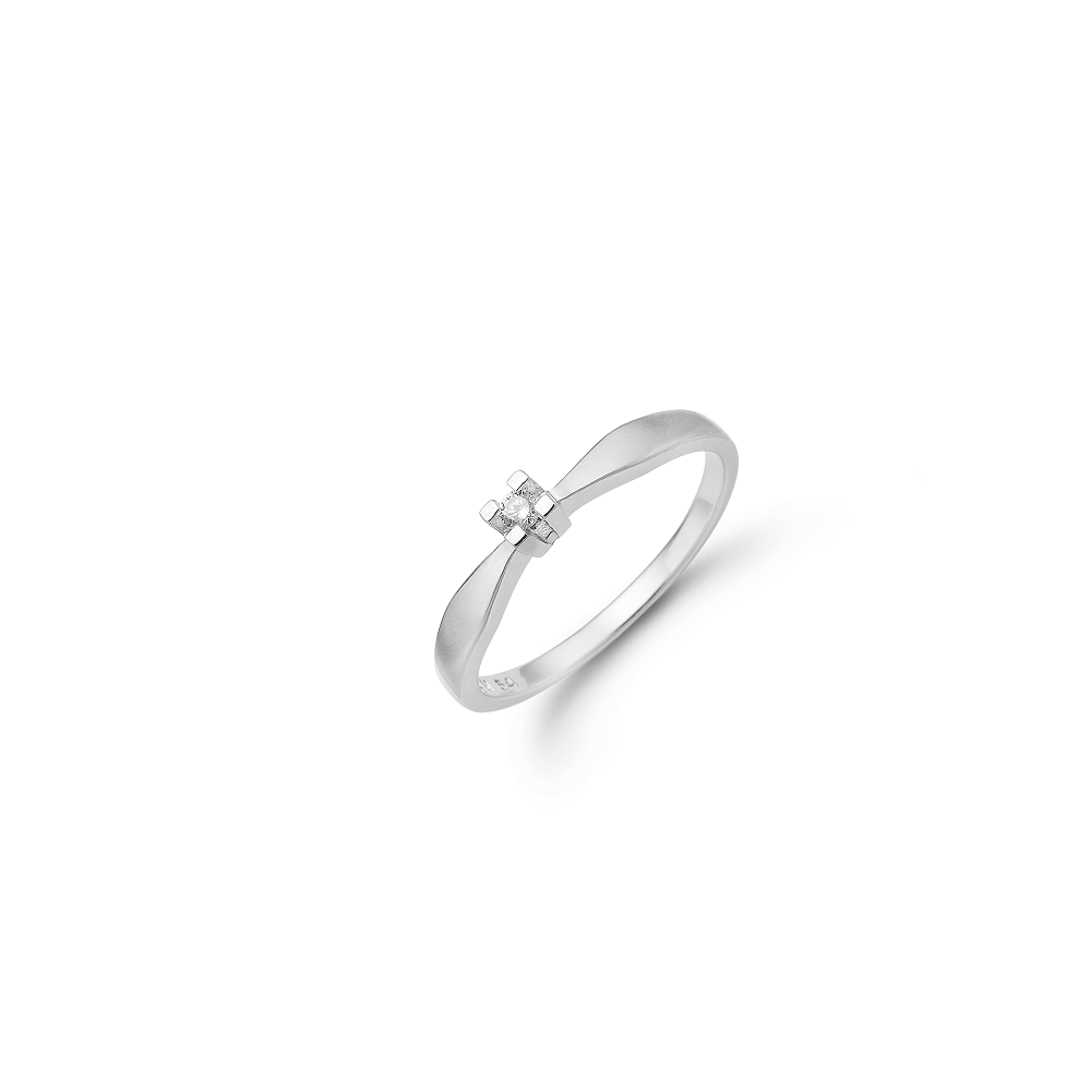 8 kt. Eternity hvidg. ring 4 greb 0,05 ct. W/SI