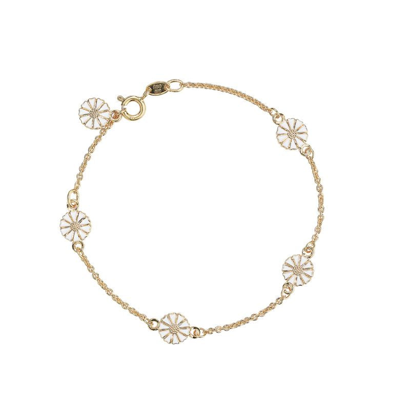 Margurit armbånd m/5 blomster 7,5 mm