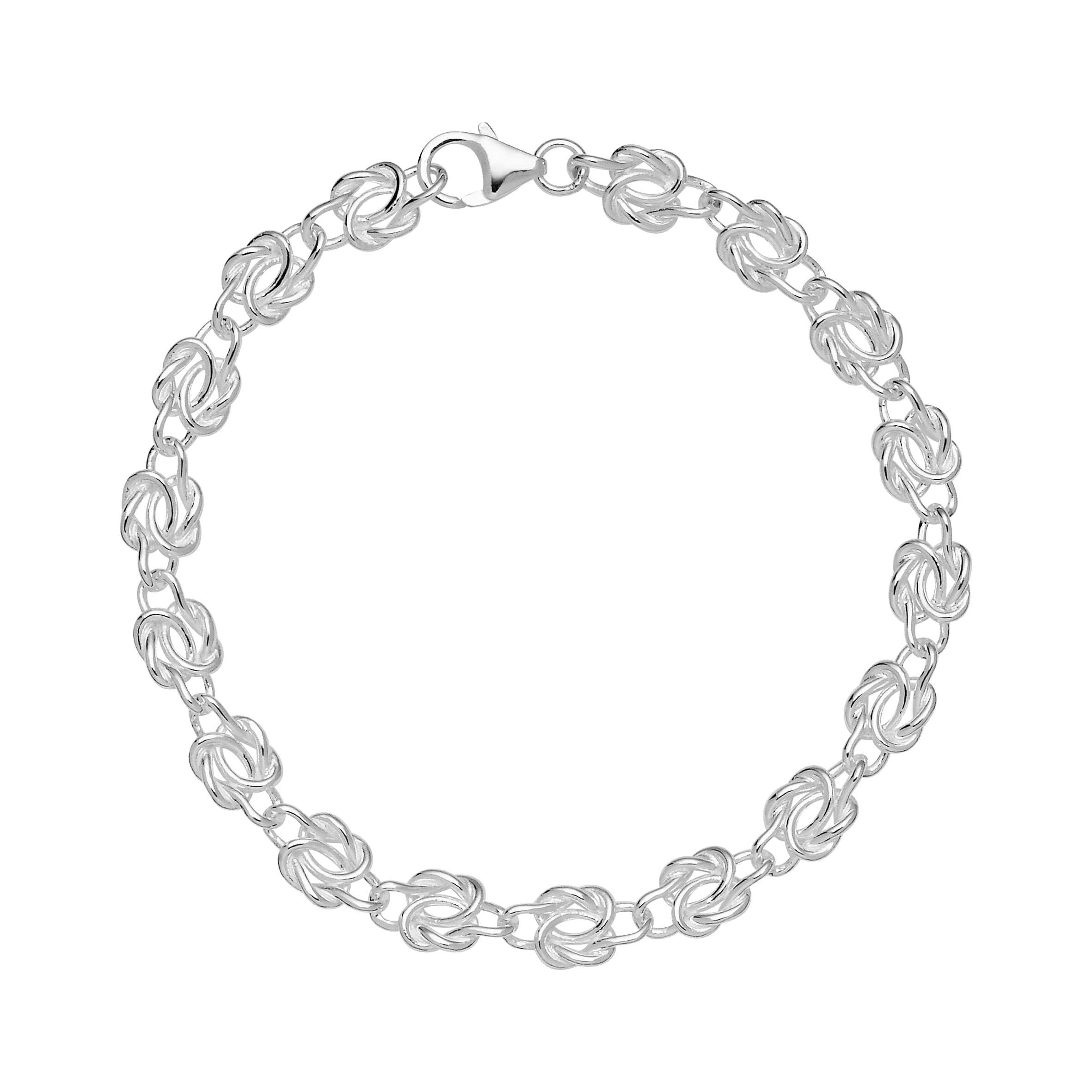 Sølv armbånd med knuder 6 mm 18,5cm