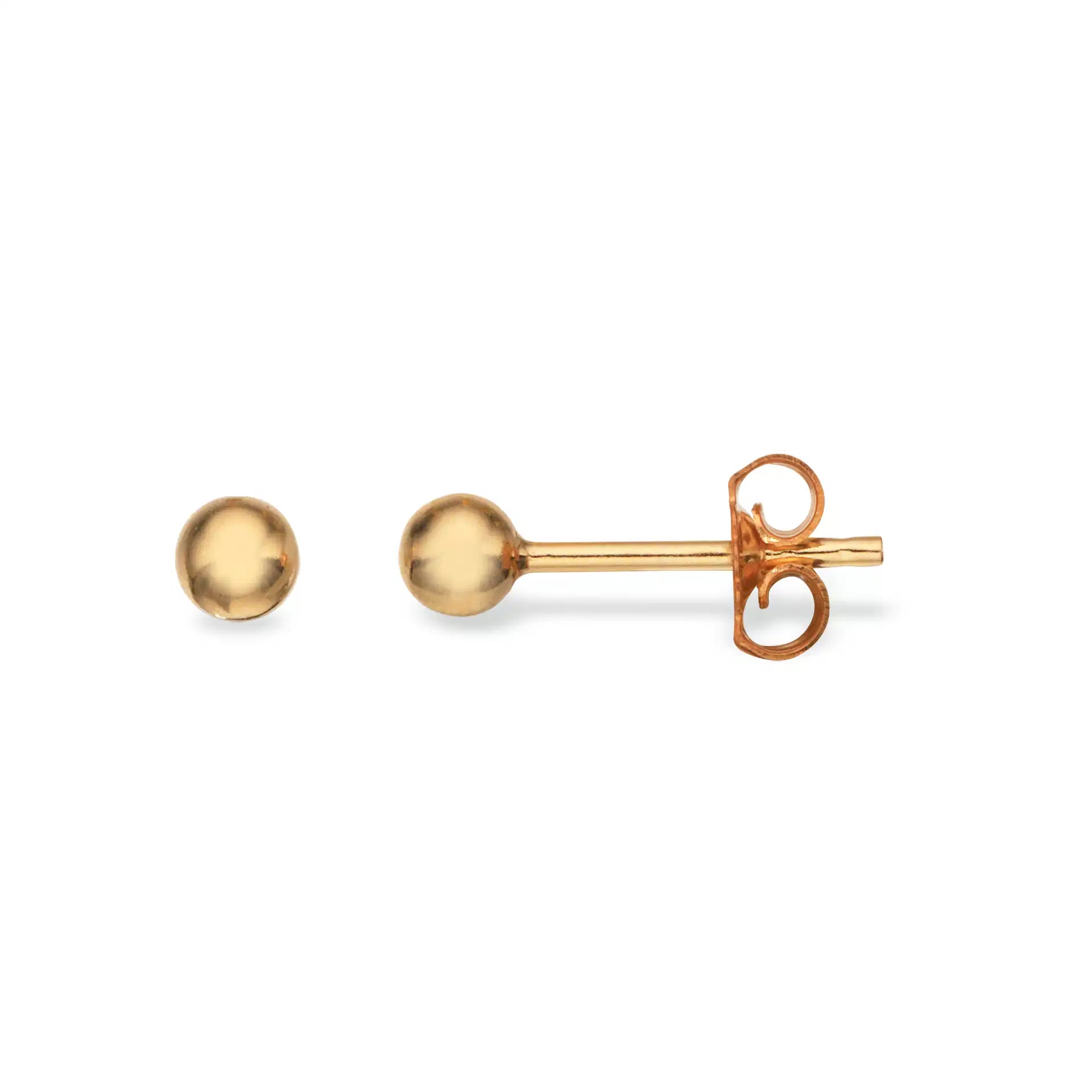 Ørepynt  kugle 3 mm. 14 kt.