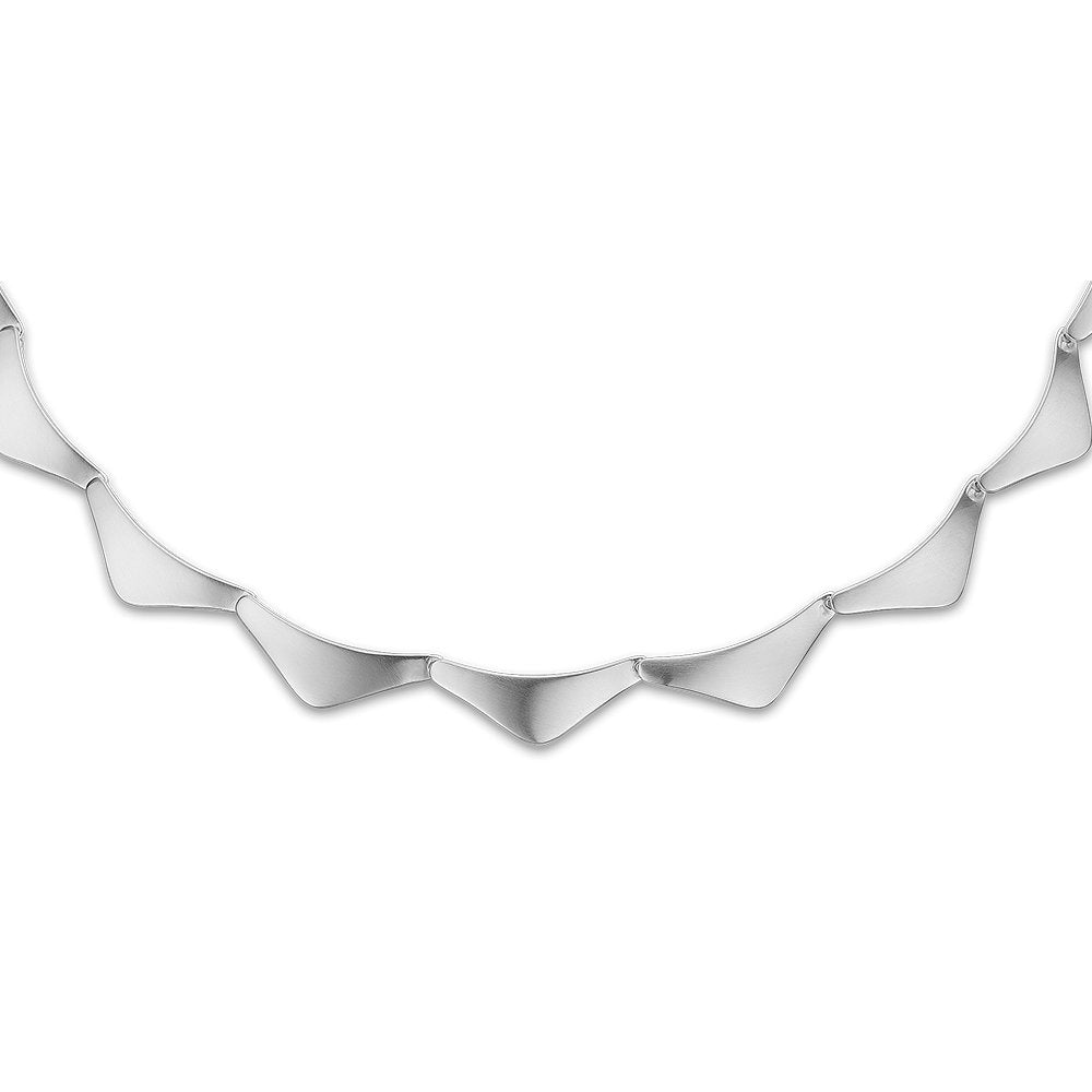 Leddelt sølv collier 14 led
