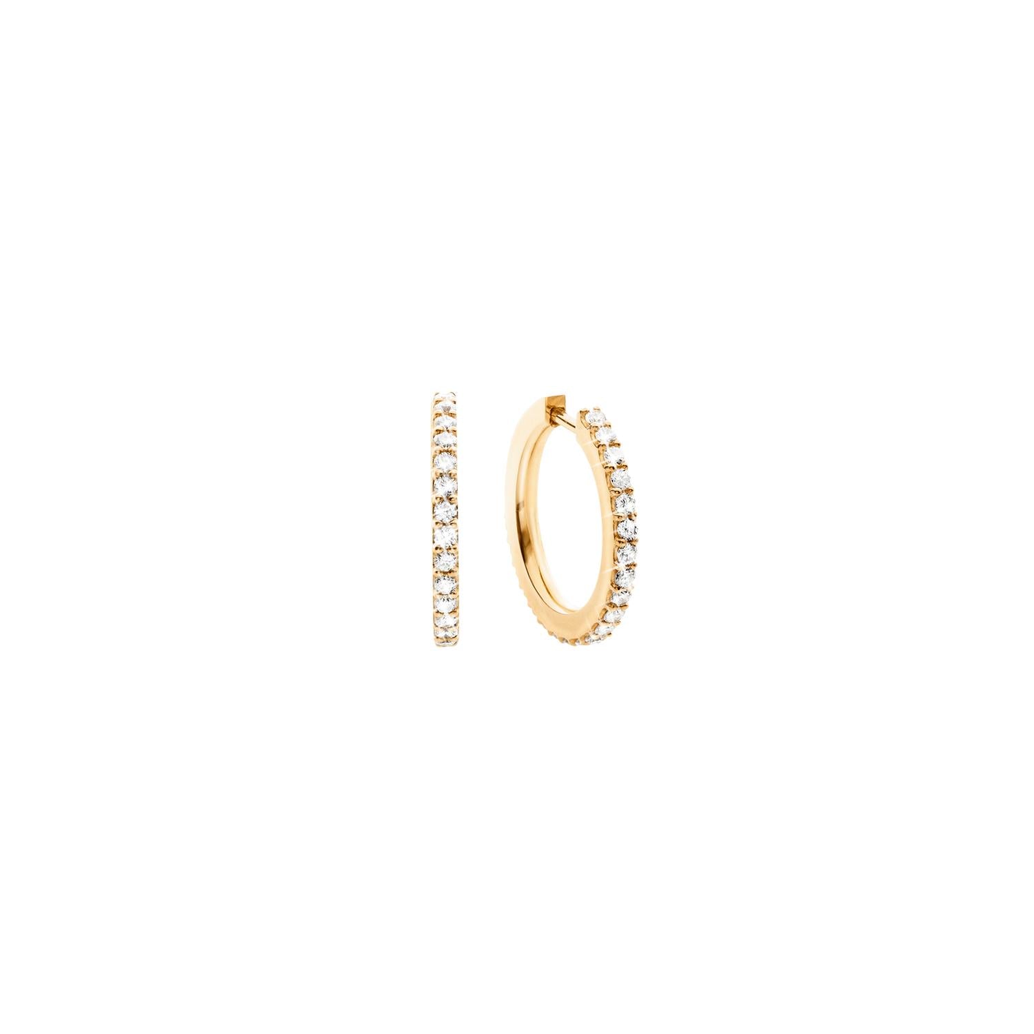 18 kt. Love Bands creoler lille m/0,42 ct. TW.VS.
